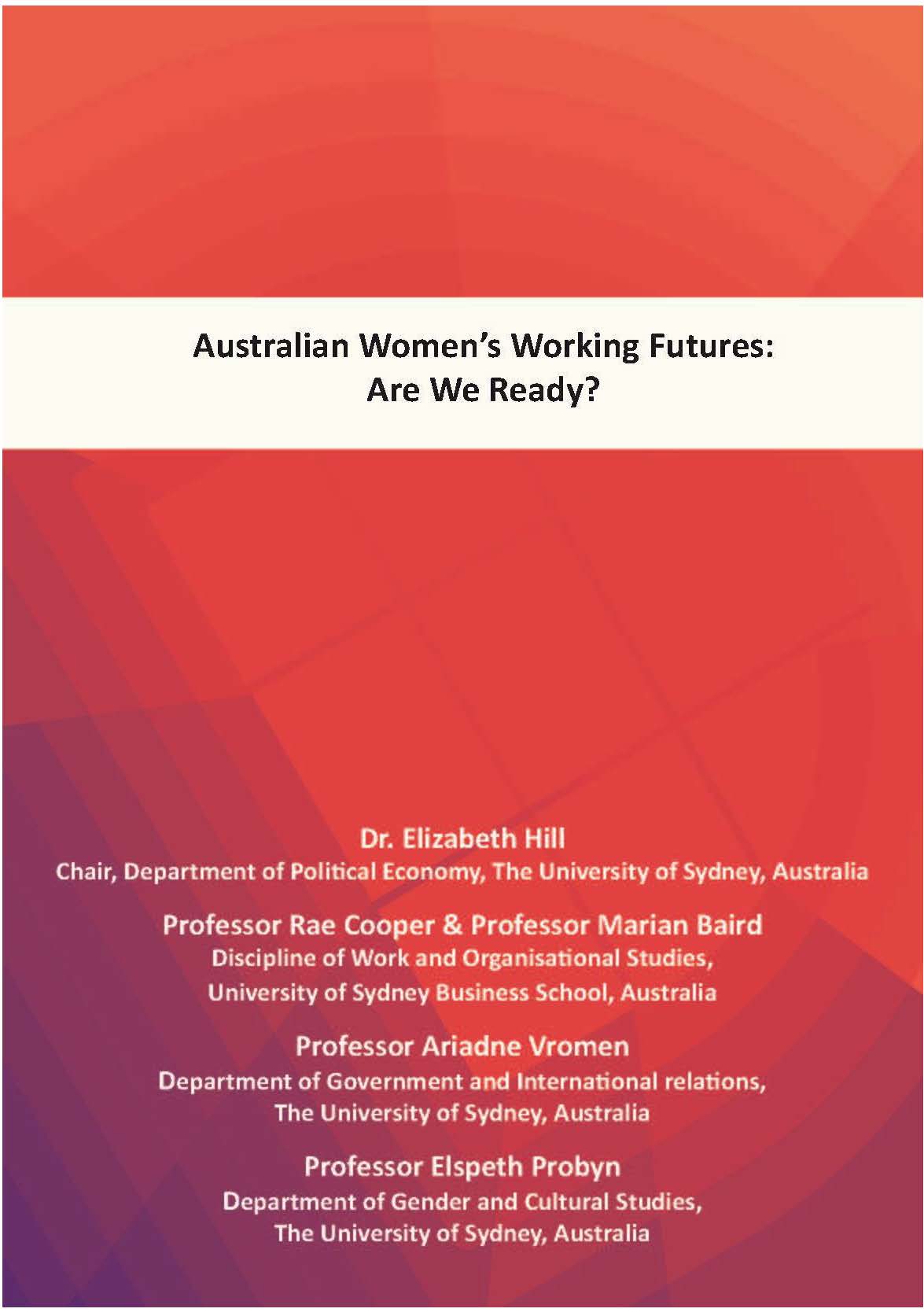 Australian Women's Working Futures report cover